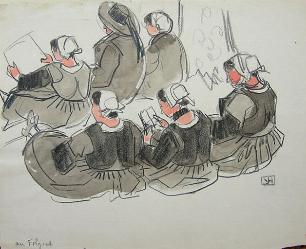 Le Folgoët : la lecture (étude de costume) [titre attribué]_0