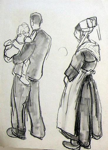 Plougastel : famille (esquisse) [titre attribué]_0