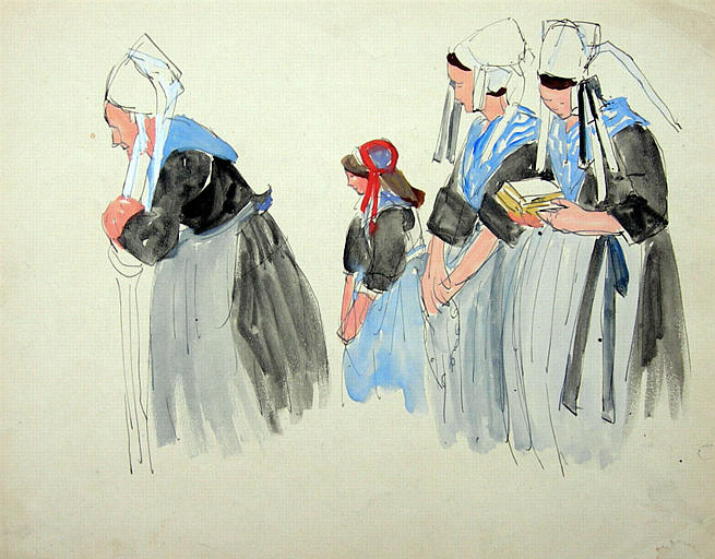Femmes à l'office (étude de geste) [titre attribué]_0