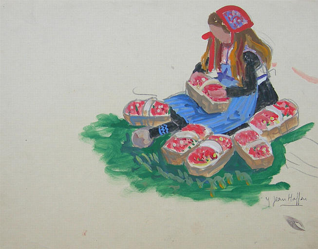 La petite fille au panier de fraises (esquisse) [titre attribué]_0