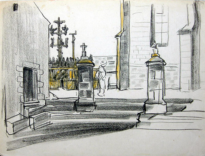 Plougastel : entrée de l'enclos paroissial [titre attribué]_0
