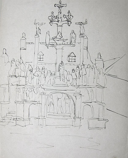 Plougastel : le calvaire (esquisse) [titre attribué]_0