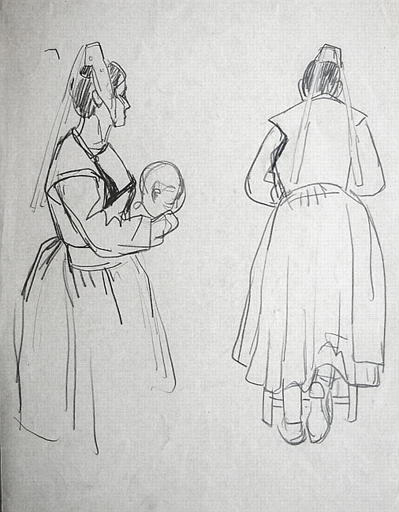 Femmes priant (étude de gestes) [titre attribué]_0