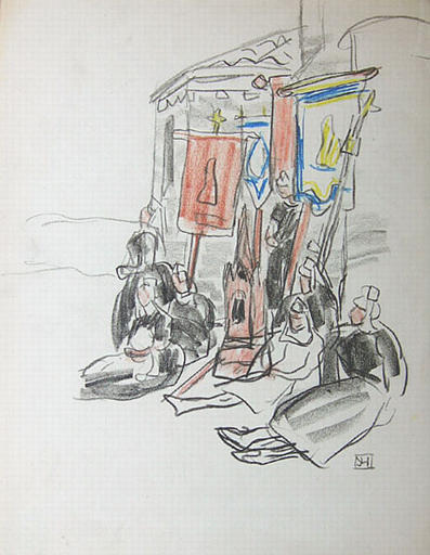 Femmes et bannières (études) [titre attribué]_0