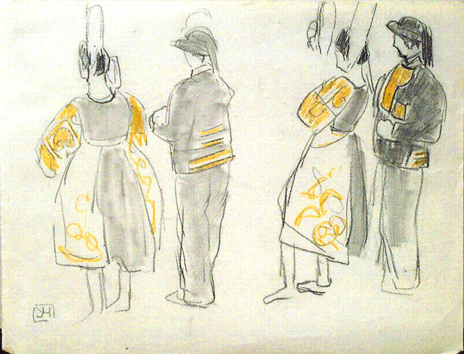 Couple de bigoudens (étude) [titre attribué]_0