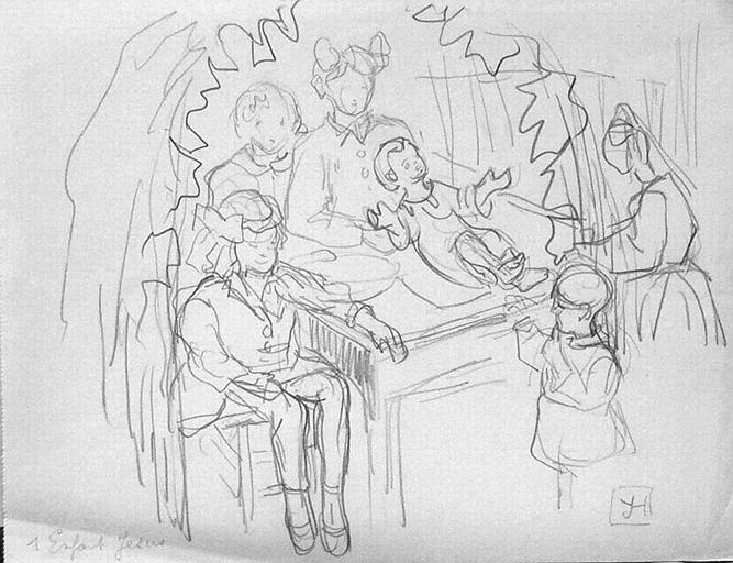 Station de Pardon de la Troménie, l'Enfant Jésus (esquisse) [titre attribué]_0