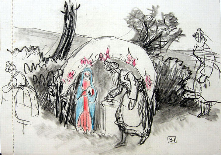 Pardon de la Troménie, Notre Dame (esquisse) [titre attribué]_0