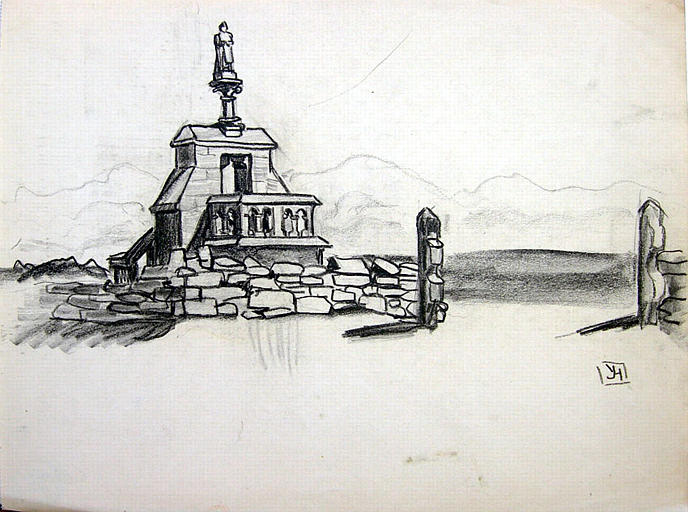 Pardon de la Troménie, la chaire en plein air (étude) [titre attribué]_0