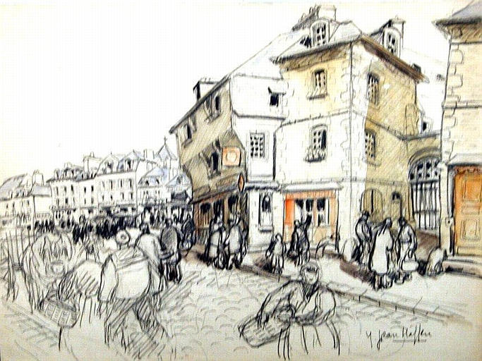 Rue de la Ferronnerie, jour de marché [titre attribué]_0