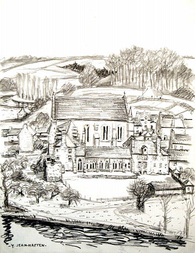 Prieuré St Magloire, Léhon vu des hauteurs de Beauvais [titre attribué]_0