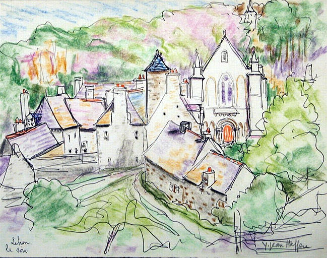 Le Prieuré de Léhon vu du château fort [titre attribué]_0