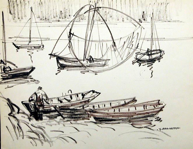 Etudes : pêche au carrelet - 1/ 2/ 3 [titre attribué]_2