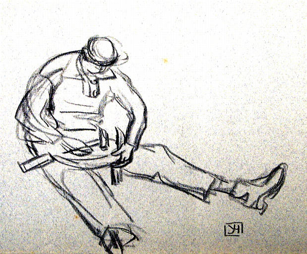 Le paysan aiguise sa faucille (croquis) [titre attribué]_0