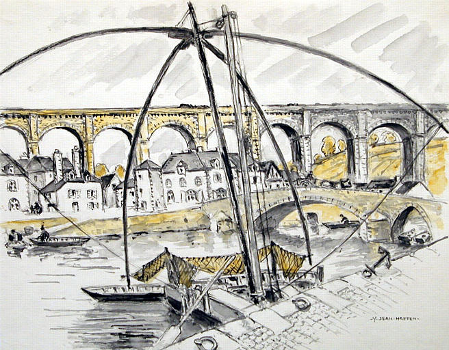 Carrelet sur fond de viaduc [titre attribué]_0