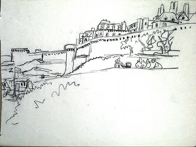 Saint Malo, le rempart ouest (étude) [titre attribué]_0