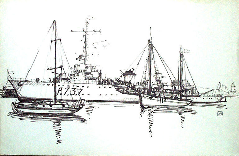 Bateaux de guerre et de plaisance [titre attribué]_0