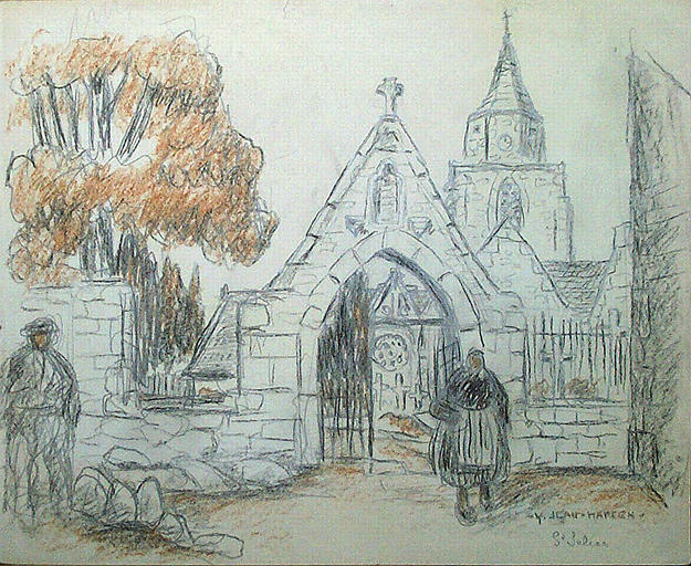 Porte triomphale et église de Saint Suliac [titre attribué]_0