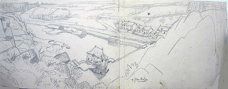Sur les bords de la Vilaine, le Boël (esquisse) [titre attribué]_0