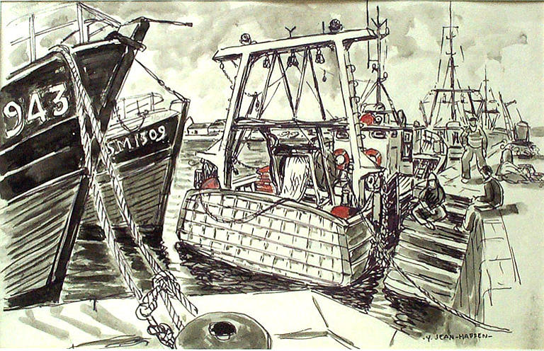 Le nouveau chalutier à Saint Servan [titre attribué]_0
