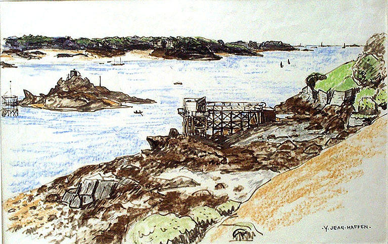 Premiers travaux du barrage de la Rance, août 1957 [titre attribué]_0