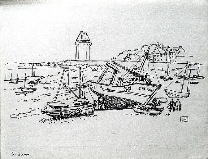 Saint Servan à marée basse (esquisse) [titre attribué]_0