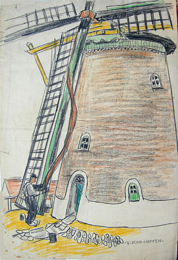 Moulin à vent en Hollande [titre attribué]_0