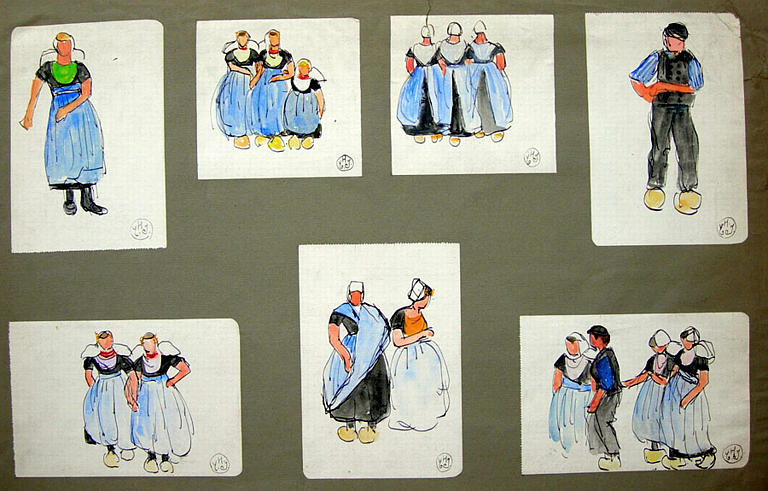 Hollandais et hollandaises (sept études de geste et de costume) [titre attribué]_0