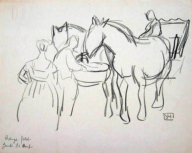 Orange feest, jeudi 31 août (croquis) [titre attribué]_0