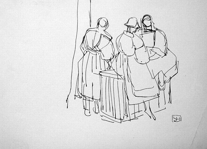 St Nicodème : groupe de femmes (étude) [titre attribué]_0