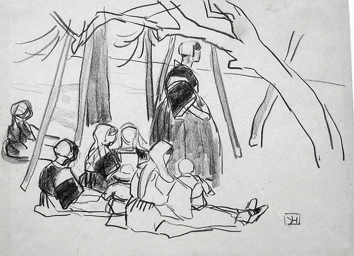 St Nicodème : femmes et enfants (esquisse) [titre attribué]_0
