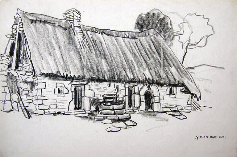 Le Faouët : ferme au toit de chaume [titre attribué]_0