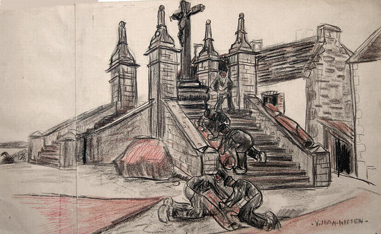 Sur les marches du calvaire [titre attribué]_0
