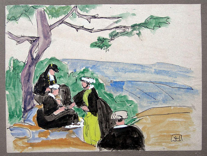 Le repos au pied d'un feuillu [titre attribué]_0