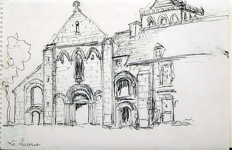 La Lucerne, façade de l'église [titre attribué]_0