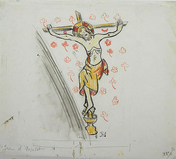 Saint Jean d'Abbetot : fresques, Crucifixion [titre attribué]_0