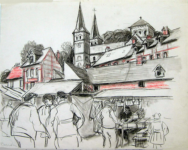 Le marché à Barentin [titre attribué]_0