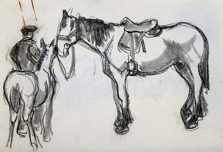 Jument et poulain (étude, recto) ; La traite (étude, verso) [titre attribué]_0
