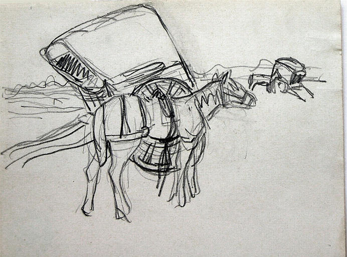 Cheval et carriole (étude) [titre attribué]_0