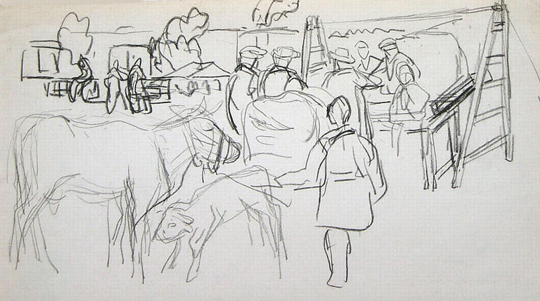 Lessay : foire aux vaches (esquisse) [titre attribué]_0