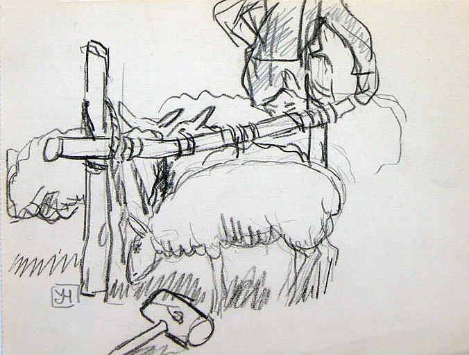 Les moutons attachés (étude) [titre attribué]_0