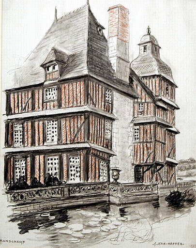 Manoir de Grandchamp : briques et bois [titre attribué]_0