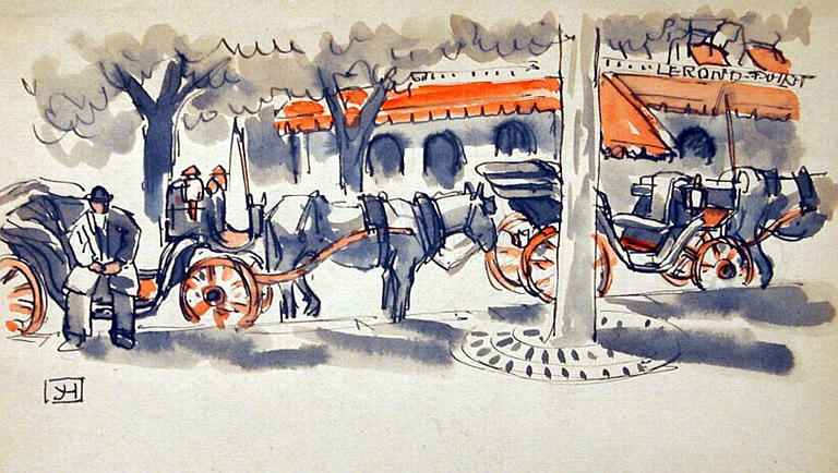 Les fiacres parisiens [titre attribué]_0