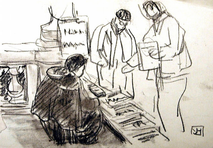Marchande de journaux dans la rue [titre attribué]_0