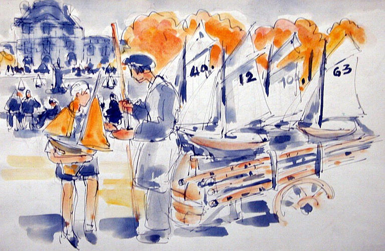 Les voiliers du Luxembourg (projet d'illustration) [titre attribué]_0