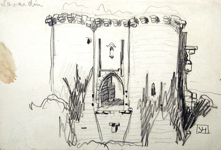 Lavardin : porte fortifiée (étude) [titre attribué]_0