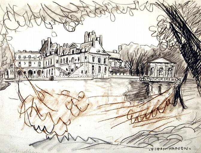 Fontainebleau : l'étang (esquisse) [titre attribué]_0