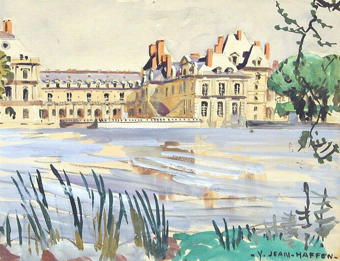 Château de Fontainebleau vu de l'étang [titre attribué]_0