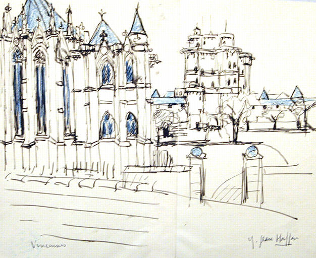 Vincennes : chapelle et Donjon (esquisse) [titre attribué]_0