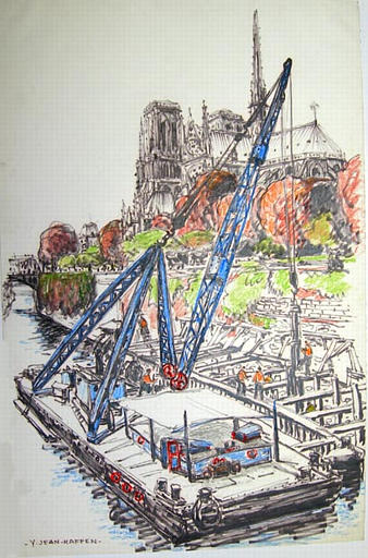 Travaux sur le quai derrière Notre-Dame [titre attribué]_0