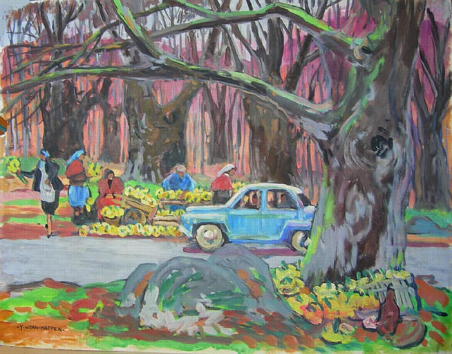 Route de Fontainebleau : vente de jonquilles [titre attribué]_0